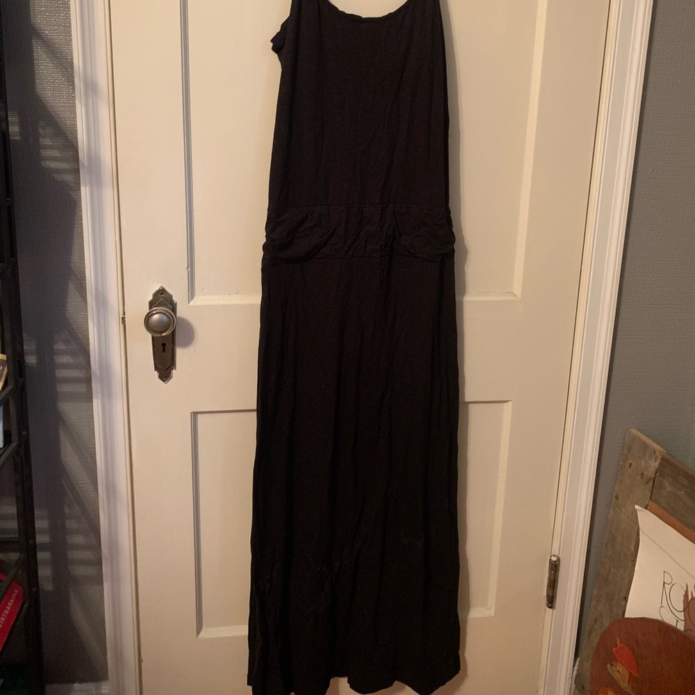 Horny Toad Black Jersey Maxi Dress with fitted waste size Small